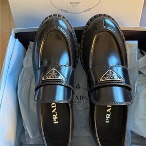 Prada Women's Glossy Black Loafers